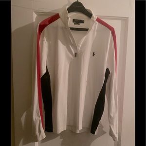 HALF ZIP LONG SLEEVED RALPH LAUREN POLO SHIRT